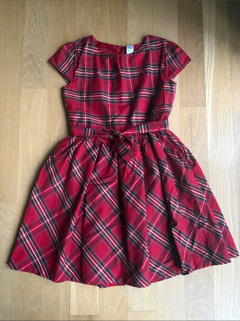 Carter's Red Plaid Belted Fit-and-Flare Dress
